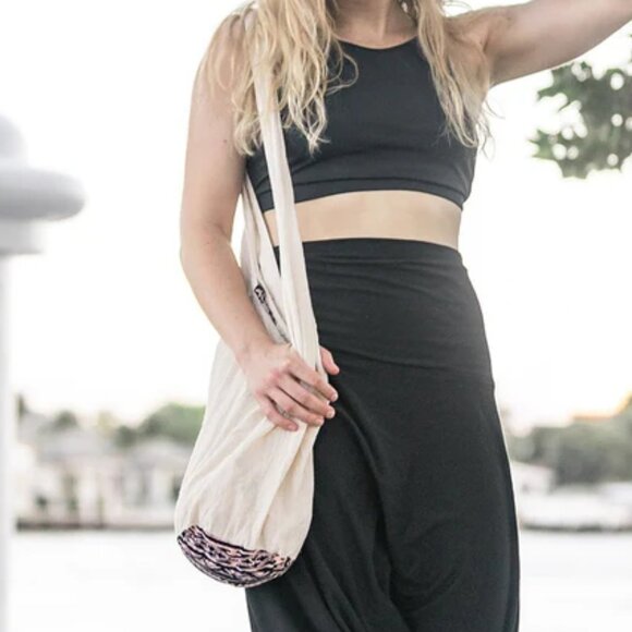 Buddha Pants Unisex Lightweight Bohemian Style Hippie Buddha Bag Purse Black - Picture 13 of 13